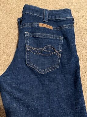 Cowgirl Tuff Dark Blue Denim Jeans with Logo Waistband